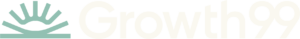 a white text on a black background Growth99_WLogo (1) Scottsdale AZ