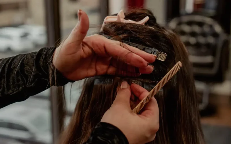 Hand-tied hair extensions by Salon Tabu in Scottsdale AZ
