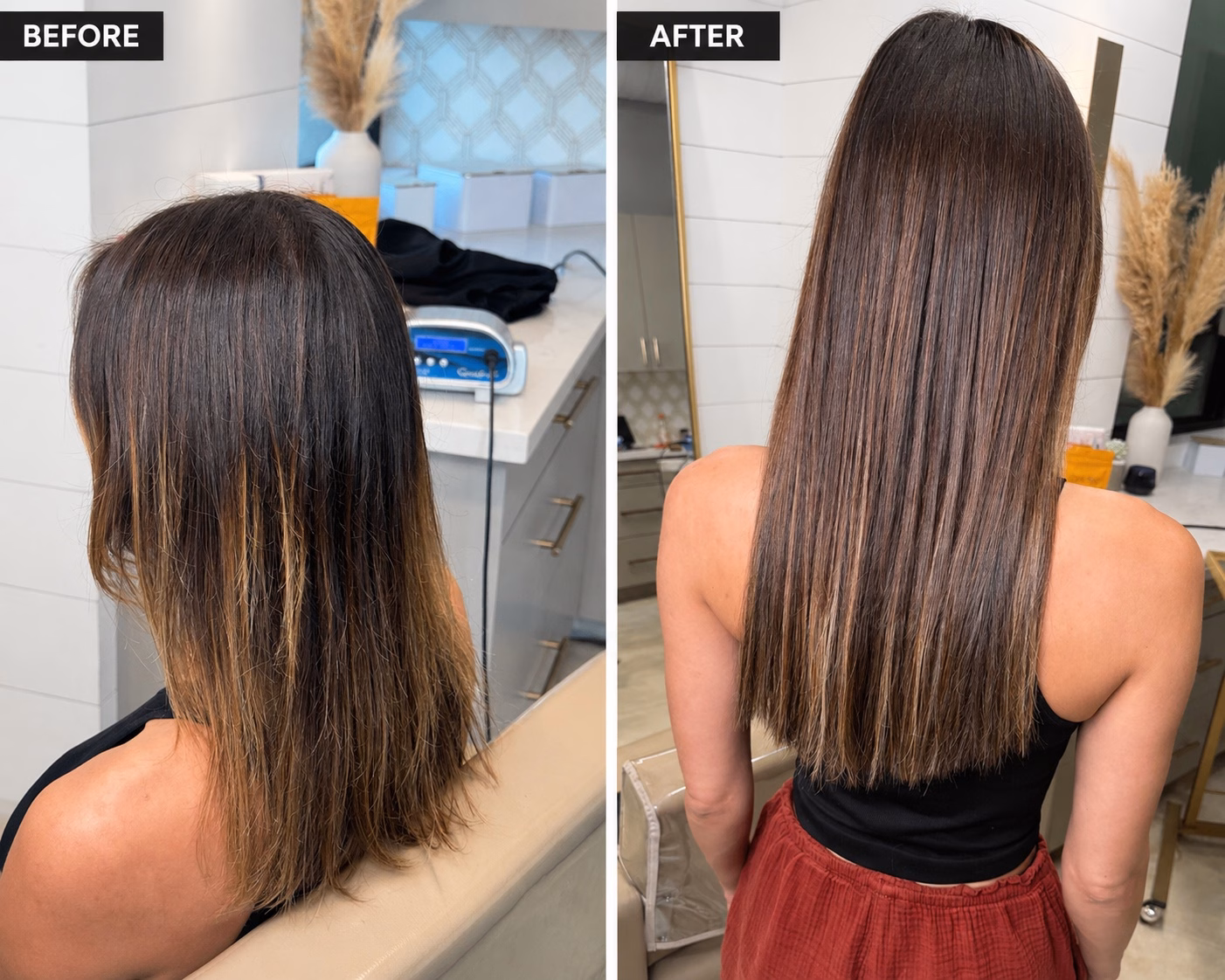 Before and after transformation